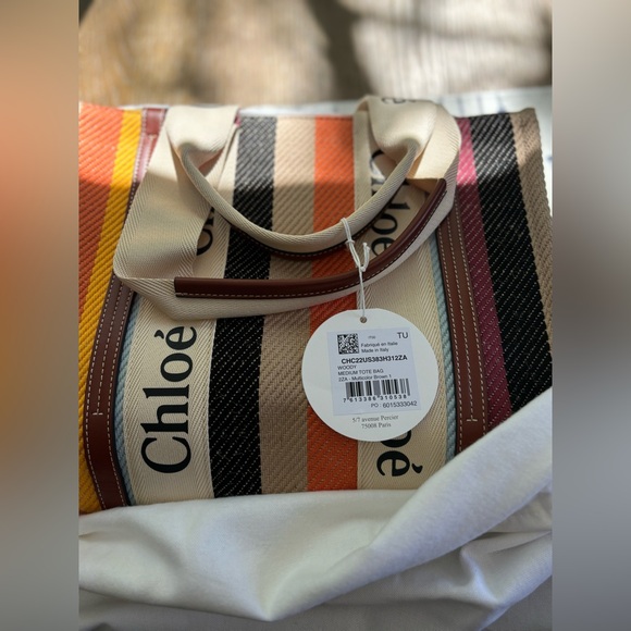 Chloe Medium Woody Striped Tote brand new never used. - Picture 6 of 12